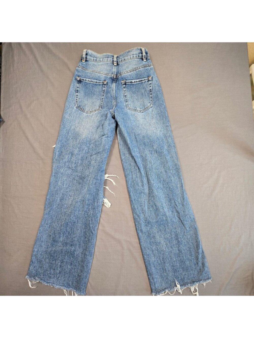 Pacsun 24 Womens Baggy Jeans Distressed Light Wash Casual Denim Pants - Picture 7 of 8